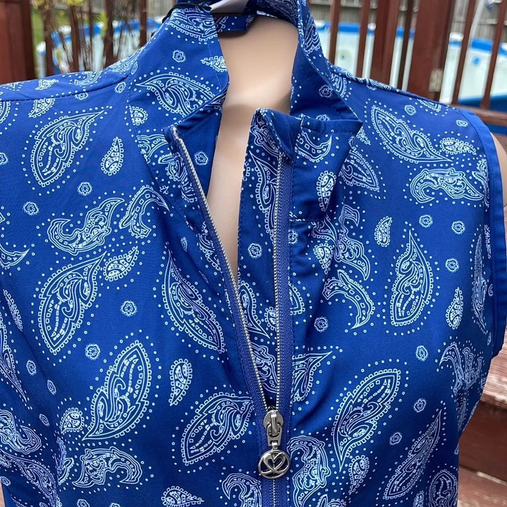 Daily Sports Sweden Golf Zippered  Wind Vest NWT's Retail $140 - Paisley- Sz Med